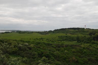 Vew on lighthouse Dornbusch and the island Hiddensee Vew on lighthouse Dornbusch and the island Hiddensee