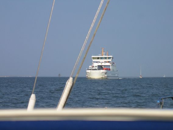 Passing the ferry to Juist Passing the ferry to Juist